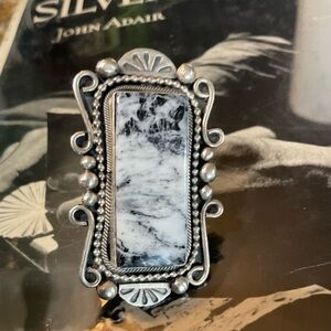 Native made White 🦬 BUFFALO ring in SIZE 8